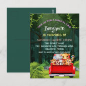 Cute Zoo jungle boerderij vrachtwagen tractor jong Briefkaart (Voorkant / Achterkant)