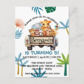 Cute Zoo jungle boerderij vrachtwagen tractor jong Briefkaart (Voorkant)