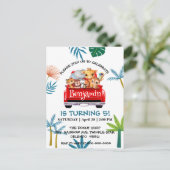 Cute Zoo jungle boerderij vrachtwagen tractor jong Briefkaart (Staand voorkant)