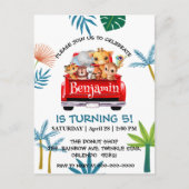 Cute Zoo jungle boerderij vrachtwagen tractor jong Briefkaart (Voorkant)