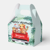 Cute Zoo jungle farm truck boy Birthday party Bedankdoosjes (Achterkant)