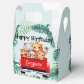 Cute Zoo jungle farm truck boy Birthday party Bedankdoosjes (Geopend)