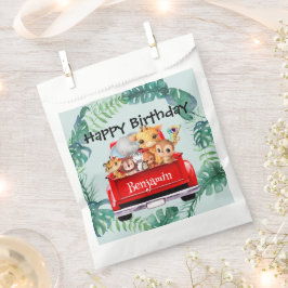 Cute Zoo jungle farm truck boy Birthday party Bedankzakje