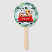 Cute Zoo jungle farm truck boy Birthday party Handwaaier (Voorkant)