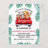 Cute Zoo oerwoud boerderij vrachtwagen tractor jon Briefkaart (Voorkant)