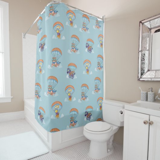 Cute Zoo Parachute Shower Curtain Douchegordijn (In situ)