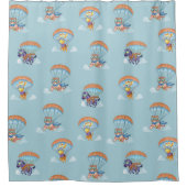 Cute Zoo Parachute Shower Curtain Douchegordijn (Voorkant)