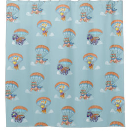 Cute Zoo Parachute Shower Curtain Douchegordijn