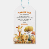 Cute ZOO Safari Animals 1st Birthday Thank You Cadeaulabel (Voorkant)