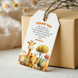 Cute ZOO Safari Animals 1st Birthday Thank You  Cadeaulabel