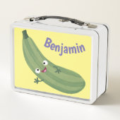 Cute zucchini happy cartoon illustratie (Achterkant)