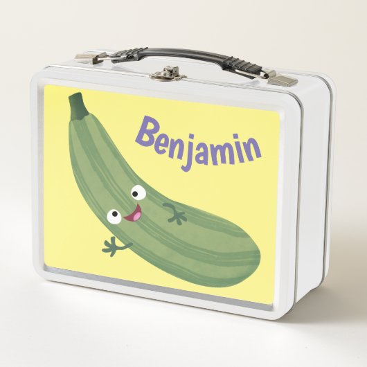 Cute zucchini happy cartoon illustratie (Voorkant)