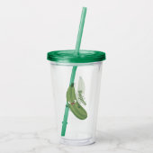 Cute zucchini happy cartoon illustratie acryl drinkbeker (Achterkant)