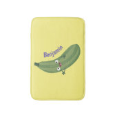Cute zucchini happy cartoon illustratie badmat (Voorkant Verticaal)