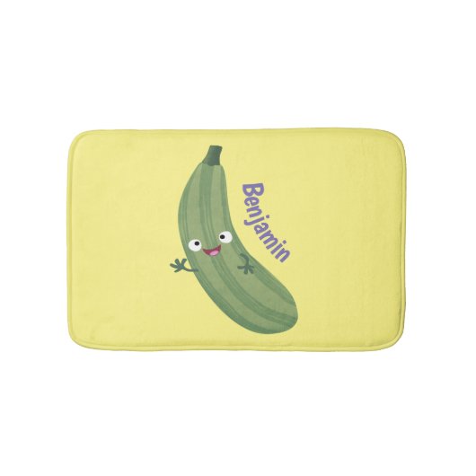 Cute zucchini happy cartoon illustratie badmat (Voorkant)