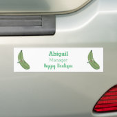 Cute zucchini happy cartoon illustratie bumpersticker (Op auto)