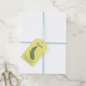 Cute zucchini happy cartoon illustratie cadeaulabel (Met Touw)
