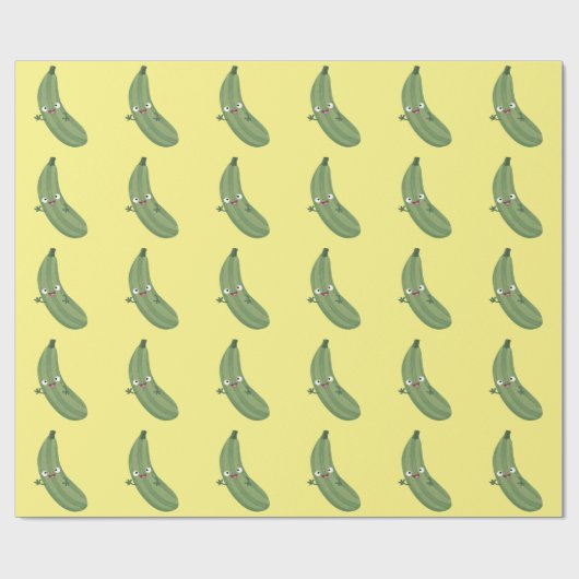 Cute zucchini happy cartoon illustratie cadeaupapier (Vlak)