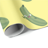 Cute zucchini happy cartoon illustratie cadeaupapier (Rol Hoek)