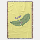 Cute zucchini happy cartoon illustratie deken (Voorkant Verticaal)