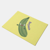 Cute zucchini happy cartoon illustratie deurmat (Schuin)