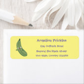 Cute zucchini happy cartoon illustratie etiket (Insitu)