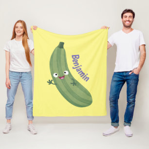 Cute zucchini happy cartoon illustratie fleece deken