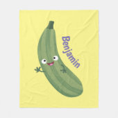 Cute zucchini happy cartoon illustratie fleece deken (Voorkant)