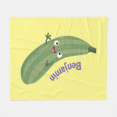 Cute zucchini happy cartoon illustratie fleece deken (Voorkant (Horizontaal))