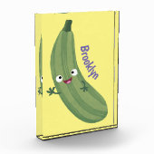 Cute zucchini happy cartoon illustratie fotoblokken (Links)