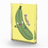 Cute zucchini happy cartoon illustratie fotoblokken (Rechts)