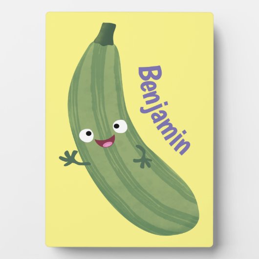 Cute zucchini happy cartoon illustratie fotoplaat (voorkant)
