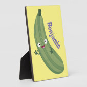 Cute zucchini happy cartoon illustratie fotoplaat (Zijkant)
