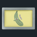 Cute zucchini happy cartoon illustratie gesp<br><div class="desc">Deze gelukkige zucchini-groente is leuk gemaakt in een leuke cartoon stijl.</div>