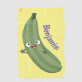 Cute zucchini happy cartoon illustratie golfhanddoek (Voorkant)
