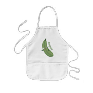 Cute zucchini happy cartoon illustratie kinder schort