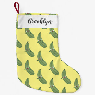 Cute zucchini happy cartoon illustratie kleine kerstsok