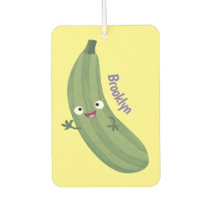 Cute zucchini happy cartoon illustratie luchtverfrisser