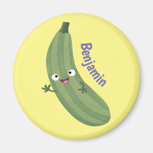 Cute zucchini happy cartoon illustratie magneet
