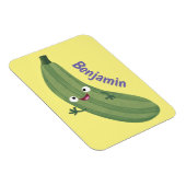 Cute zucchini happy cartoon illustratie magneet (Rechterzijde)
