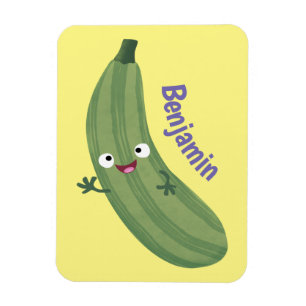 Cute zucchini happy cartoon illustratie magneet