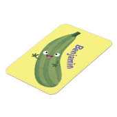 Cute zucchini happy cartoon illustratie magneet (Linkerzijde)