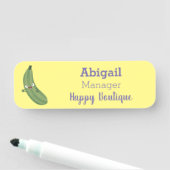 Cute zucchini happy cartoon illustratie naamplaatje (In situ)