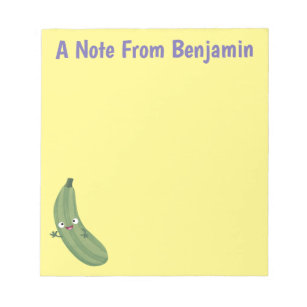 Cute zucchini happy cartoon illustratie notitieblok