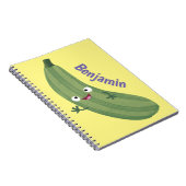 Cute zucchini happy cartoon illustratie notitieboek (Rechterzijde)