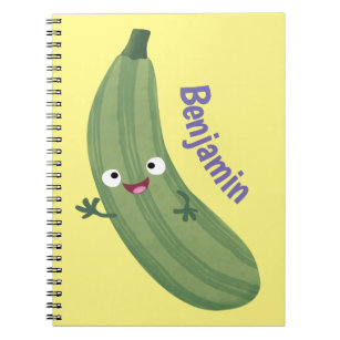 Cute zucchini happy cartoon illustratie notitieboek