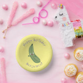 Cute zucchini happy cartoon illustratie papieren kommen (Feest)