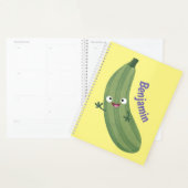 Cute zucchini happy cartoon illustratie planner (Display)