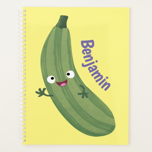 Cute zucchini happy cartoon illustratie planner (Voorkant)