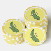 Cute zucchini happy cartoon illustratie poker chips (Opstapeling)